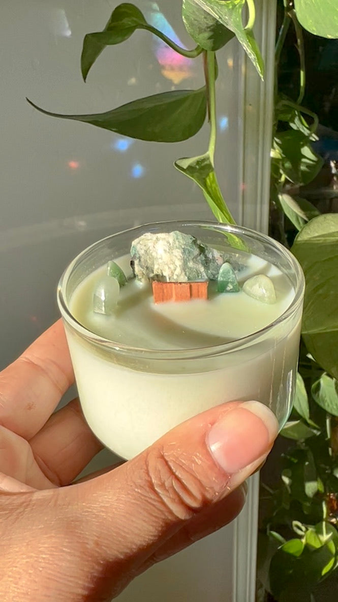 Tree Agate Crystal Candle