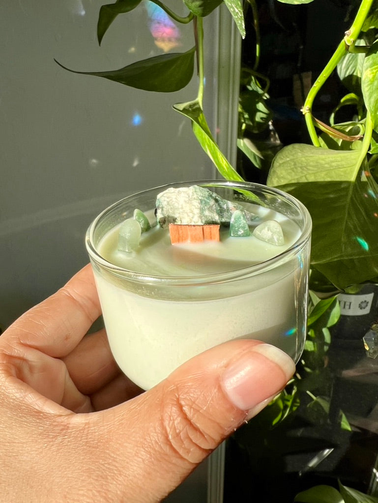 Tree Agate Crystal Candle