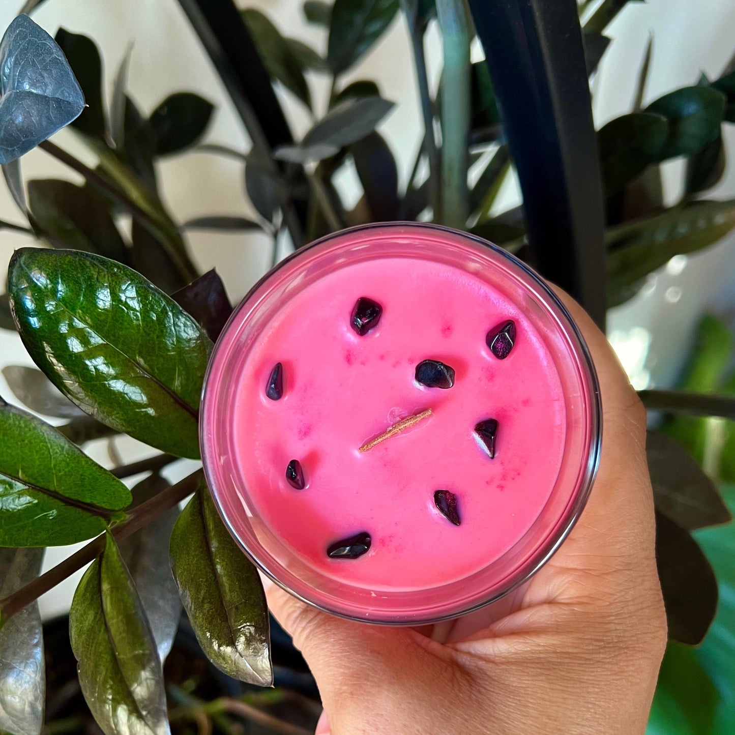 Obsidian Crystal Candle