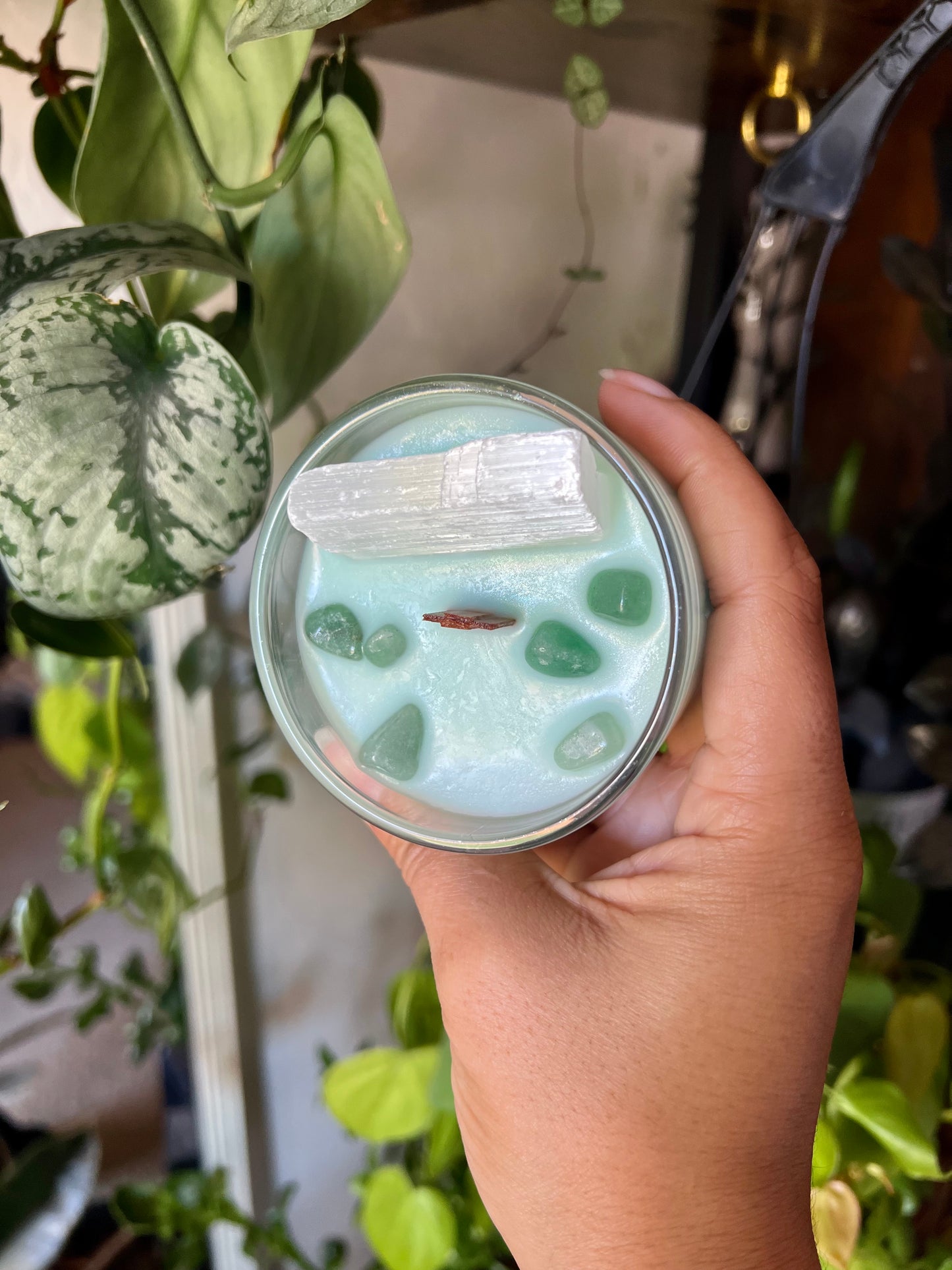 Selenite Crystal Candle