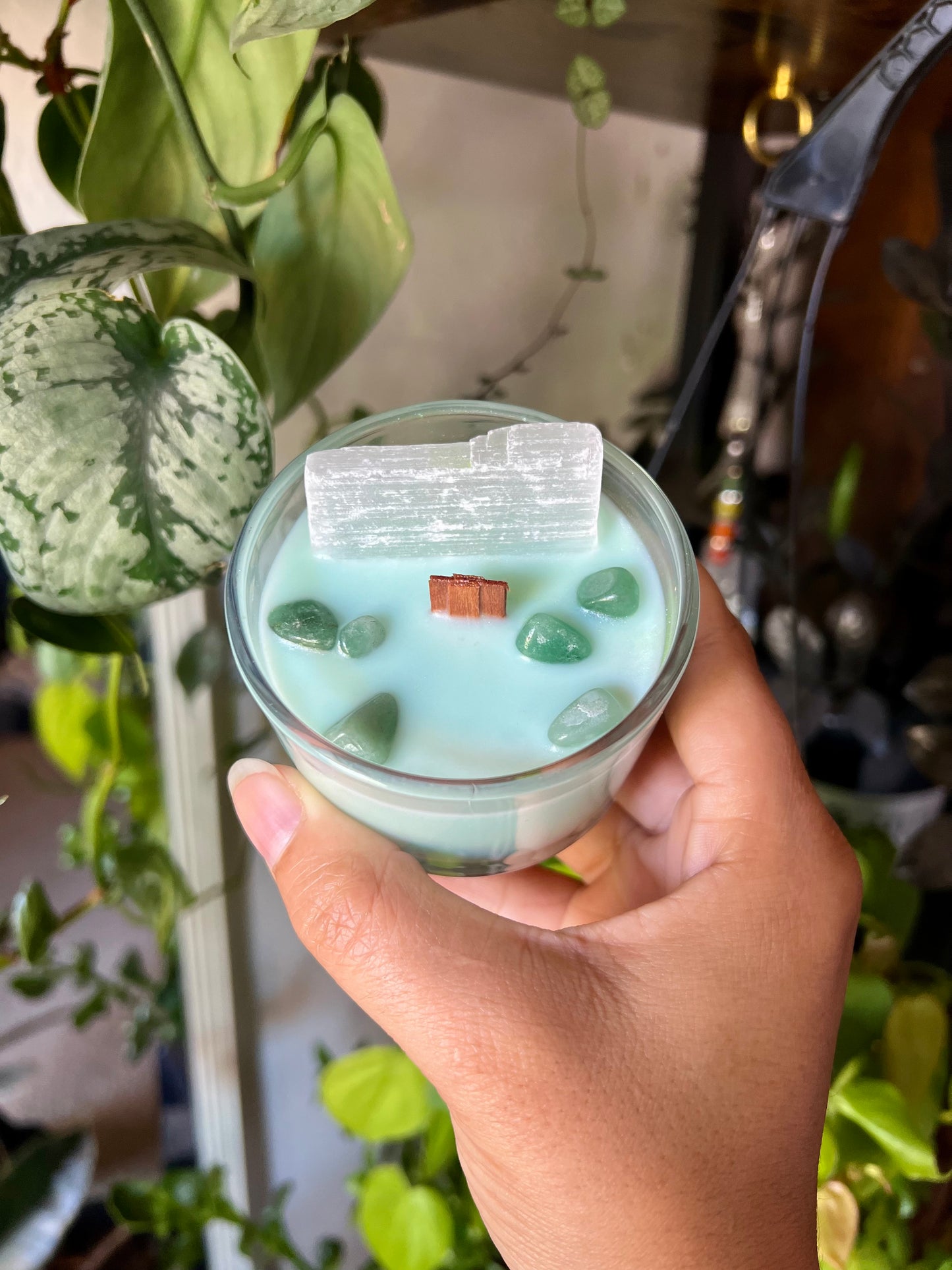 Selenite Crystal Candle