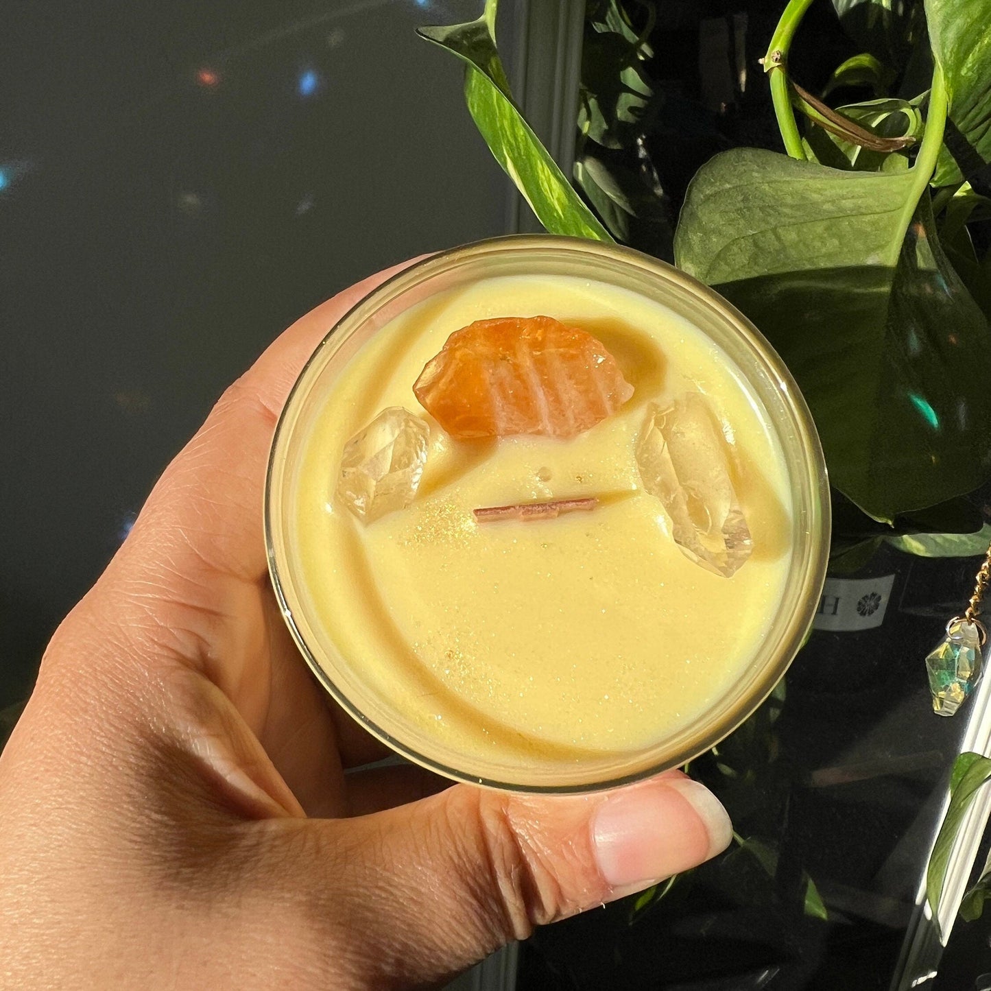 Citrine Crystal Candle