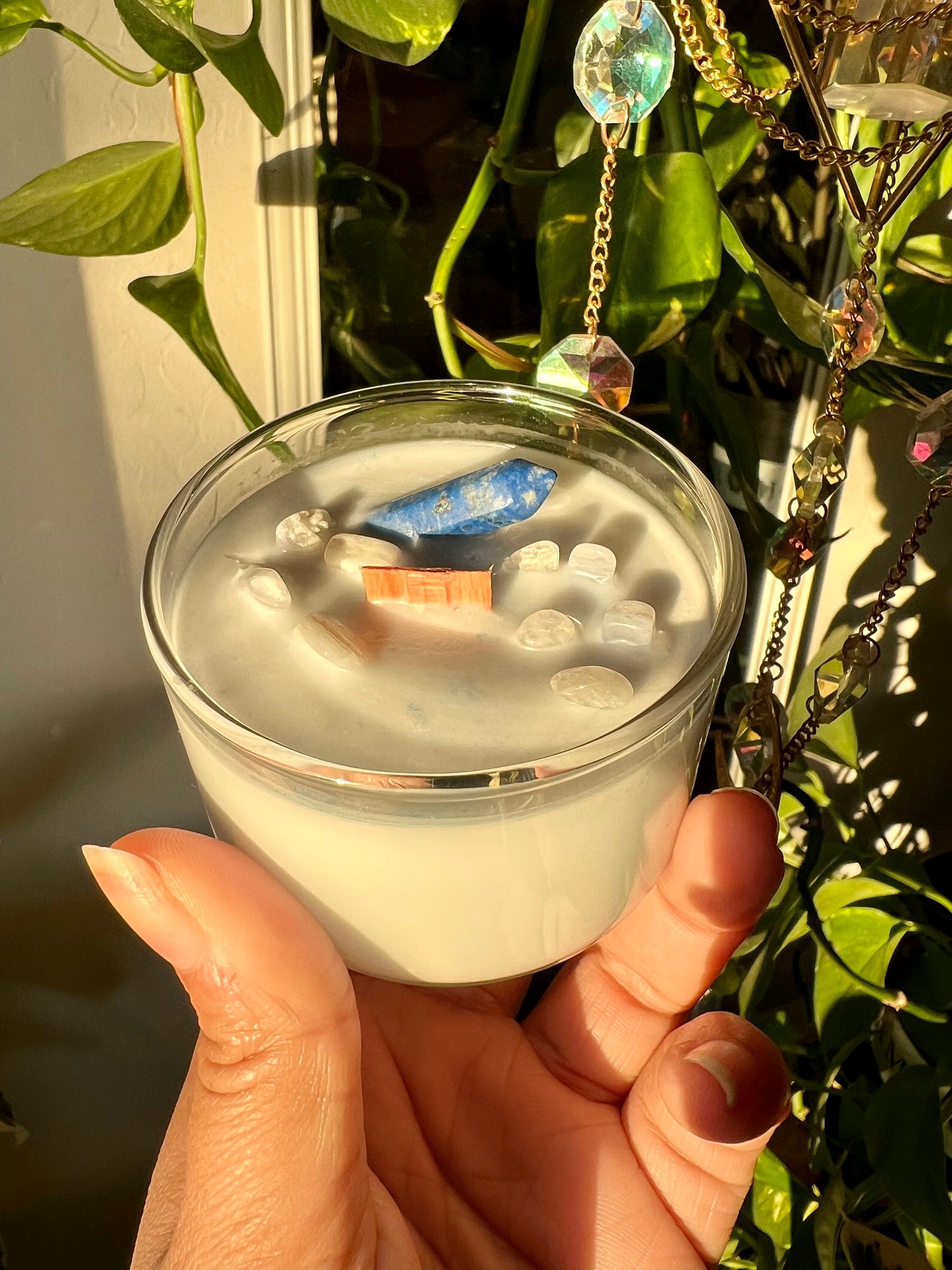 Lapis Lazuli Crystal Candle