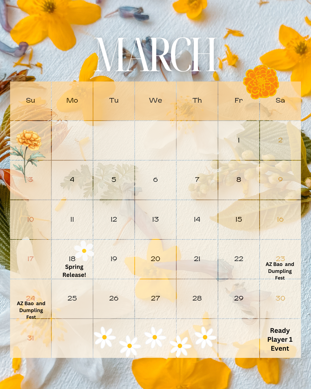 🌼March Calendar🌼