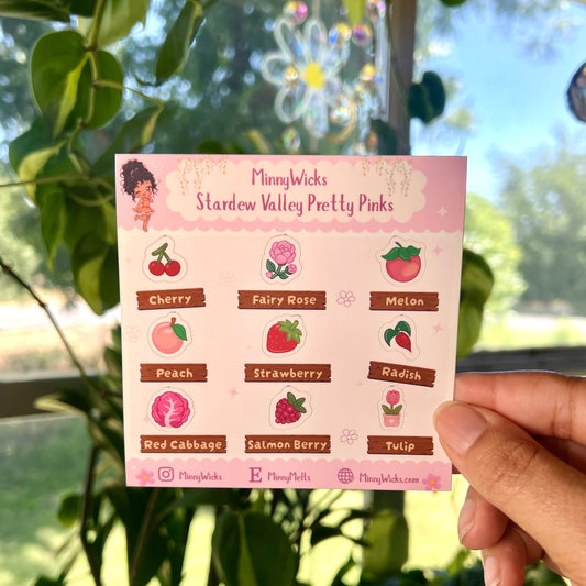 Stardew Valley Pretty Pinks Sticker Sheet