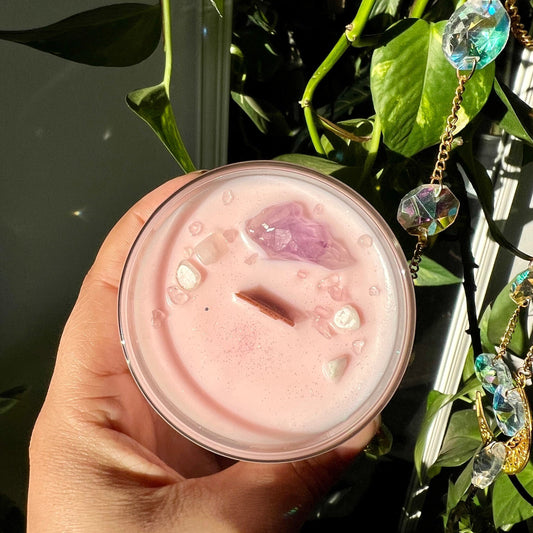 Amethyst Crystal Candle